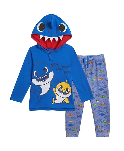 Baby Shark Baby Boys Pinkfong Shark Pullover Costume Hoodie and French Terry Pants Outfit Set