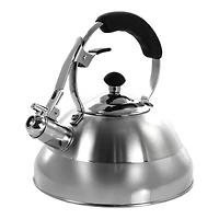 MegaChef 2.7 Quart Stovetop Whistling Kettle in Brushed Silver