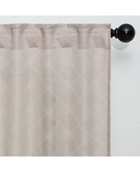 Chanasya Premium 2-Panel Diamond Textured Semi Sheer Curtain Panels - 3-in-1 Back Tab, Rod Pocket