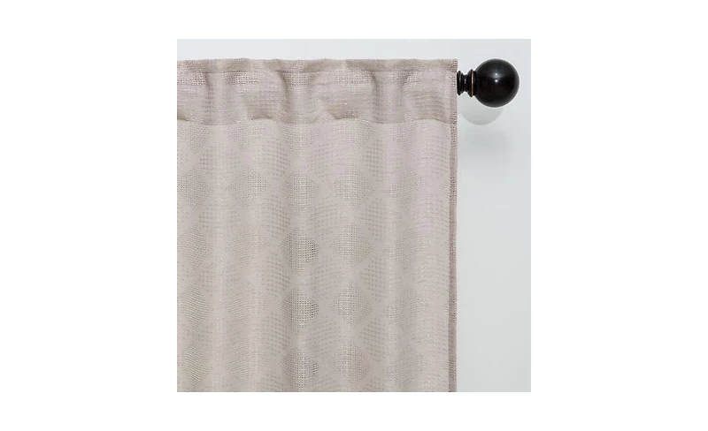 Chanasya Premium 2-Panel Diamond Textured Semi Sheer Curtain Panels - 3-in-1 Back Tab, Rod Pocket