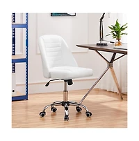 Yaheetech Mid Back Home Office Desk Chair with Rolling Wheels