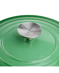 MegaChef 2 Quart Round Enameled Cast Iron Braiser Pan in Dark Blue