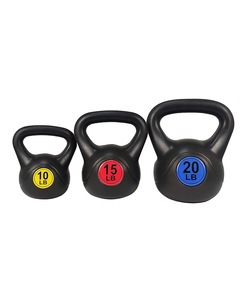 BalanceFrom Fitness BalanceFrom Kettlebell Fitness Exercise Weights, Set of 3, 10, 15, and 20 Pounds
