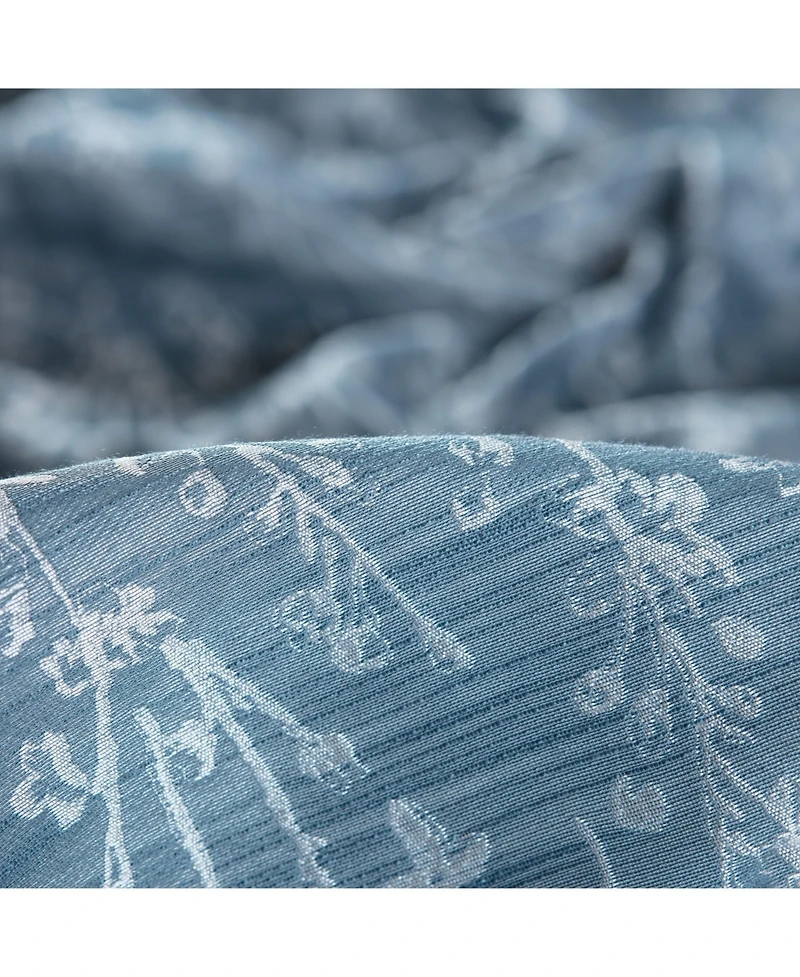 Chanasya Premium 2-Panel Floral Jacquard Textured Beige Curtains with Grommets for Windows Living Room Bedroom Office