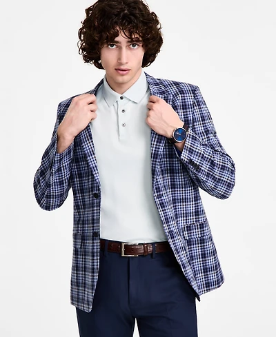 Nautica Men's Cotton & Linen Printed Modern-Fit Sport Coat