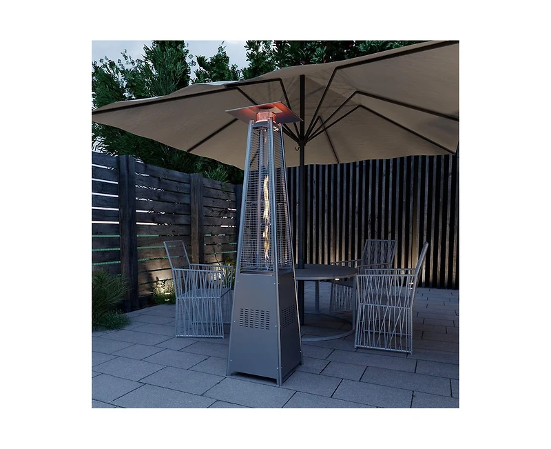 42000 Btu Outdoor Black Pyramid Patio Heater with Cover