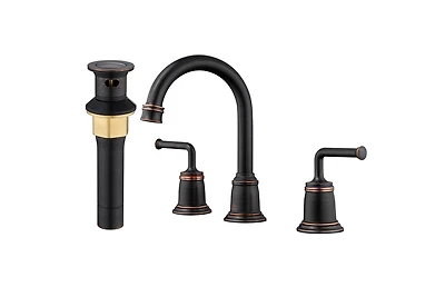 Casainc 8 Inch Widespread 2-Handle Bathroom Sink Faucet with Drain Assembly