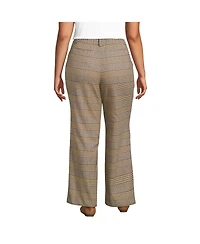 Lands' End Plus Brushed Flannel High Rise Pleated Wide Leg Pants
