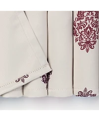 Chanasya Premium 2-Panel Ornamental Damask Room Darkening Curtains - 3-in-1 Back Tab, Rod Pocket, Ring Tab for Windows Living Bedroom