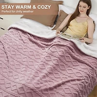 Caromio King Tufted Sherpa Electric Heated Blanket with Dual Control, 100" x 90"