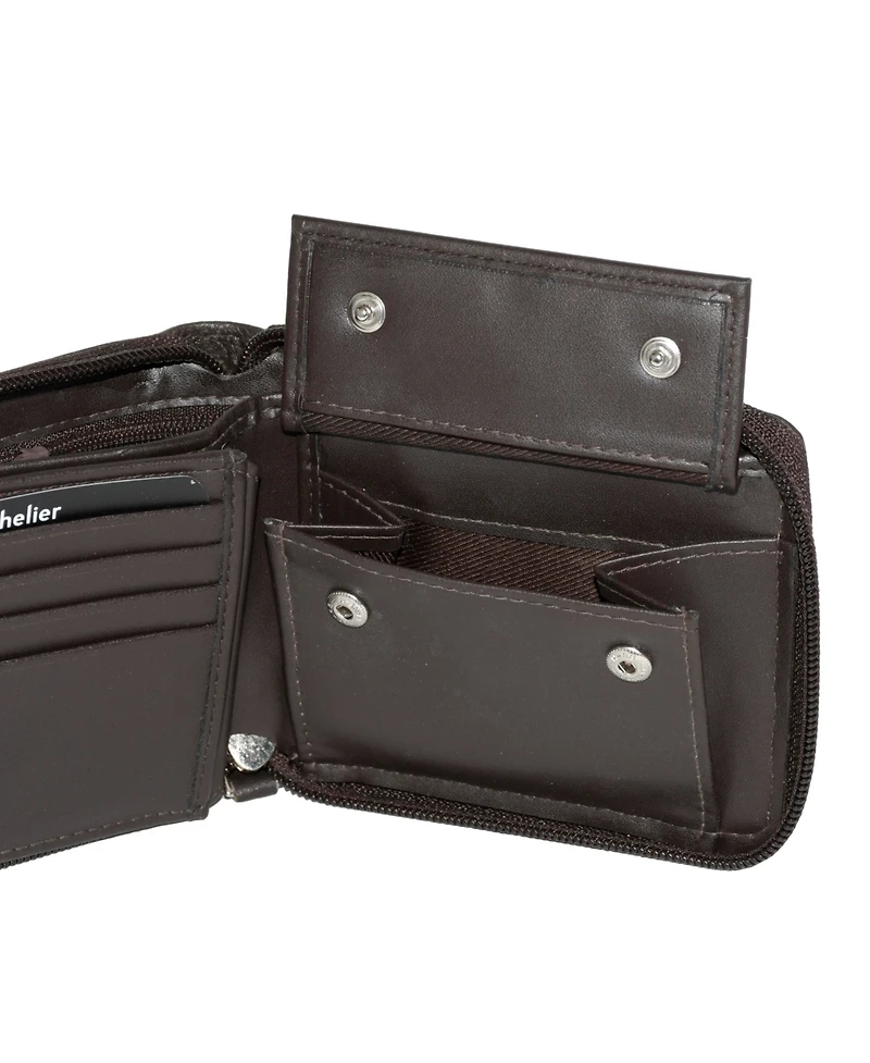 Club Rochelier Men's Zip Around Billfold Wallet