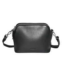 Ladies Leather Double Zipper Crossbody Bag
