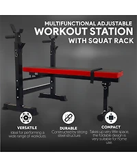 BalanceFrom Fitness Multifunctional Adjustable Workout Station w/ Squat Rack