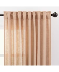 Chanasya Premium 2-Panel Faux Belgian Flax Textured Semi Sheer Curtains