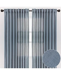 Chanasya Premium 2-Panel Faux Belgian Flax Textured Semi Sheer Curtains
