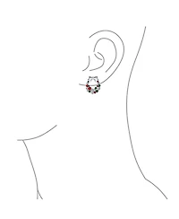 Bling Jewelry Fashion Sparkling Christmas Bow Red Green White Crystal Holiday Wreath Stud Earrings Crystal Silver Plated