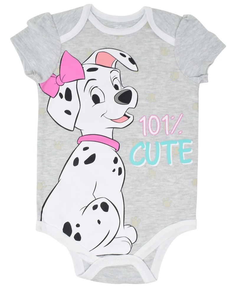Bambi Baby Girls 101 Dalmatians Dumbo Lady and the Tramp 5 Pack Bodysuits