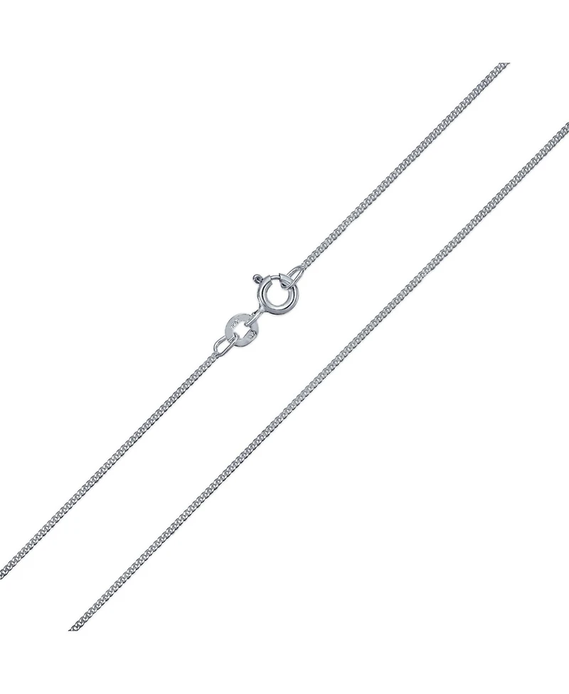 Bling Jewelry Unisex Thin 2MM Strong Simple Miami Cuban Curb Chain Necklace .925 Sterling Silver