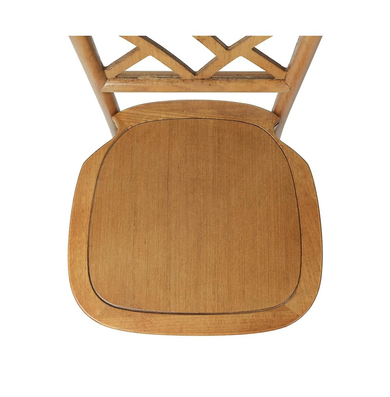 Merrick Lane Mara Set Of 2 Solid Wood Dining Chairs With Stackable Design, Ornate Seat Back Accenting, And Elegant Finish