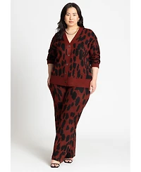 Eloquii Women's Printed Longline Cardigan