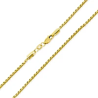 Bling Jewelry Fine Solid Yellow 10K Gold Strong Box Chain Necklace Medium 100 Gauge Lobster Claw Clasp 16,18,20,22,24 Inch