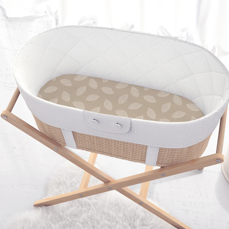 The Peanutshell Safari Neutral Bassinet Sheets for Newborn Baby Boy & Baby Girl, 4 Pack Set