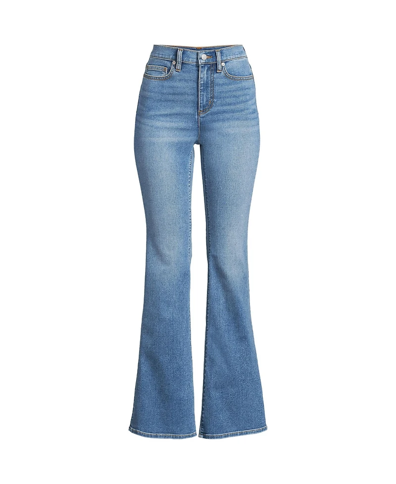 Lands' End Women's Petite Recover Denim High Rise Skinny Flare Jeans