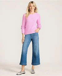 Lands' End Petite Recover Denim High Rise Wide Leg Crop Jeans