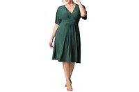 Kiyonna Women's Plus Gia A-Line Midi Dress with Pockets