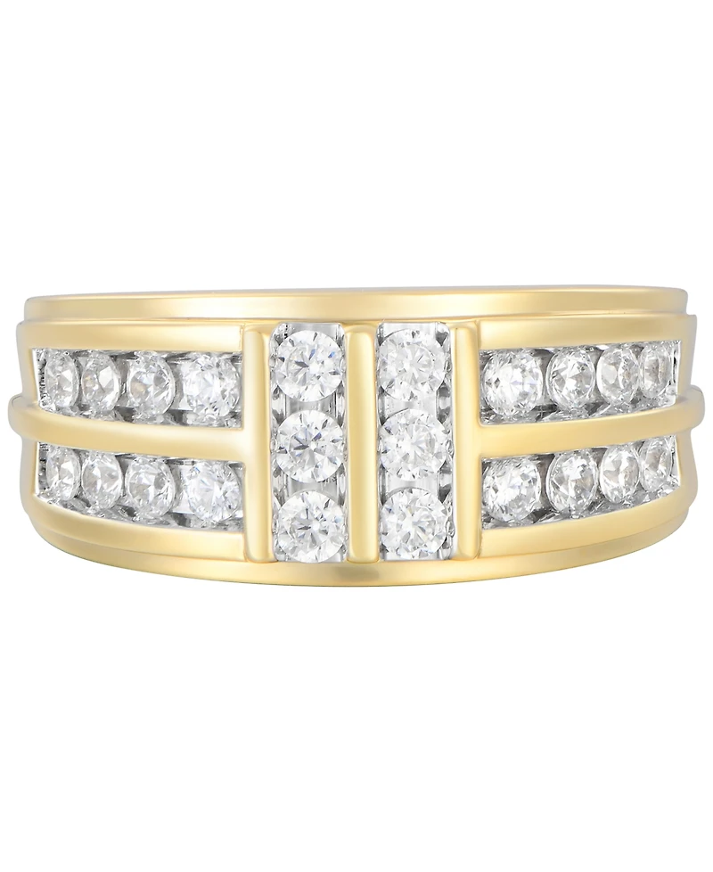 Men's Diamond Multirow Channel-Set Ring (1 ct. t.w.) in 10k Gold