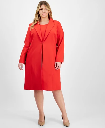 Le Suit Plus Elongated Blazer Dress Set