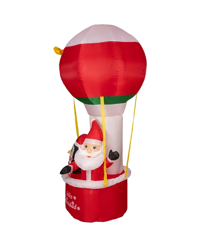 Northlight Lighted Inflatable Feliz Navidad Hot Air Balloon Outdoor Christmas Decoration 8'