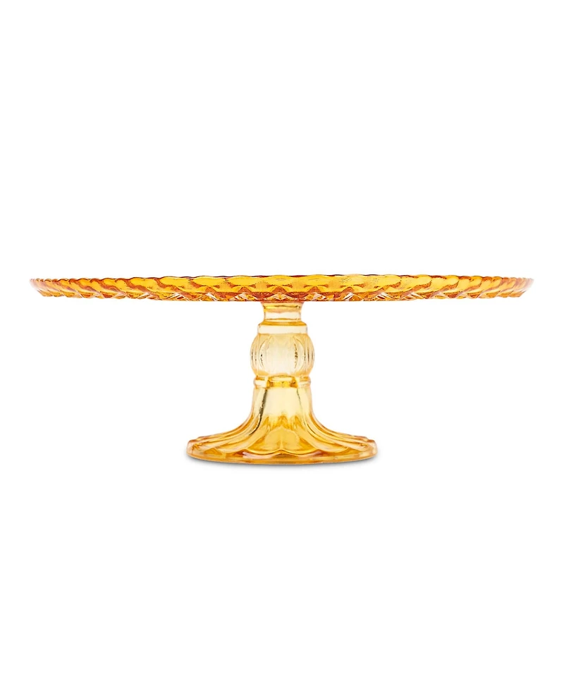 Amici Home Rochester Footed Glass Cake Stand - Amber
