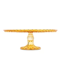 Amici Home Rochester Footed Glass Cake Stand - Amber