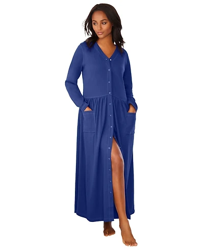 Only Neccessities Plus Long Snap-Front Knit Lounger