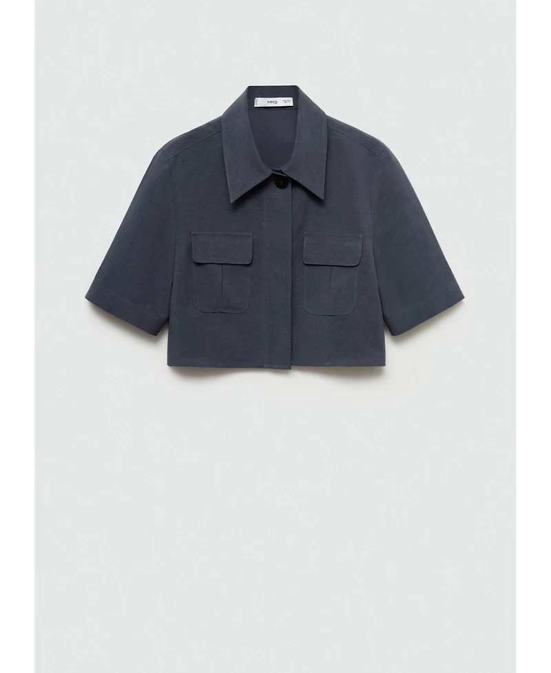 Mango Women's Lyocell Cropped Shirt