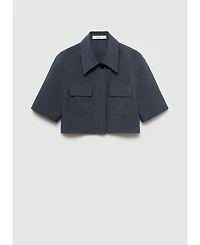 Mango Women's Lyocell Cropped Shirt