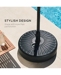 Best Choice Products Fillable Plastic Patio Umbrella Base Stand, Pole Holder w/ Adjustment Knob