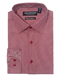 Nick Graham Men's Modern Fit Zig Zag Non-solid Dress Shirt