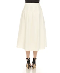 White Mark Women's Tweed Midi Skirt