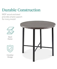 Best Choice Products 5-Piece Modern Round Counter Height Dining Set w/ 4 Chairs, 1.5in Thick Table