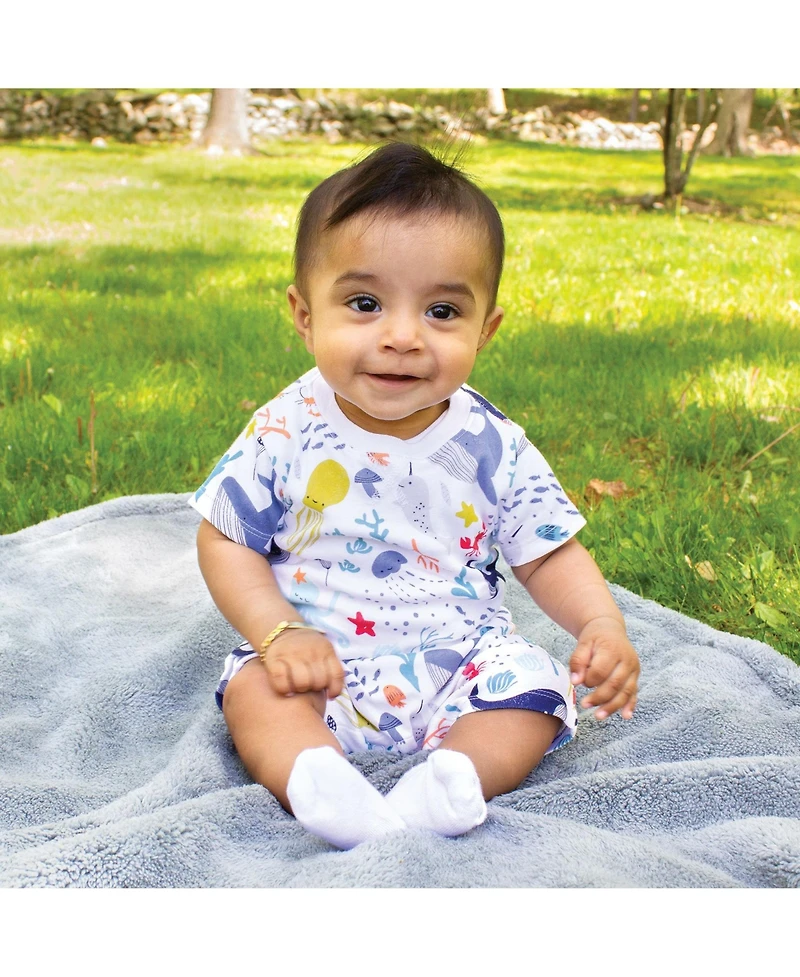 Touched by Nature Baby Boys Unisex 2 Pack of Natural Rompers