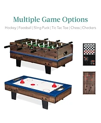 Best Choice Products 11-in-1 Kids Combo Game Set w/ Ping Pong, Foosball, Air Hockey, 5 Accessory Bags