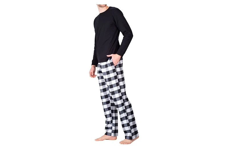 Sleephero Men's Crew Neck Flannel Pajama Set