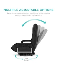Best Choice Products 360-Degree Swivel Gaming Floor Chair w/ Armrest Handles, Foldable Adjustable Back