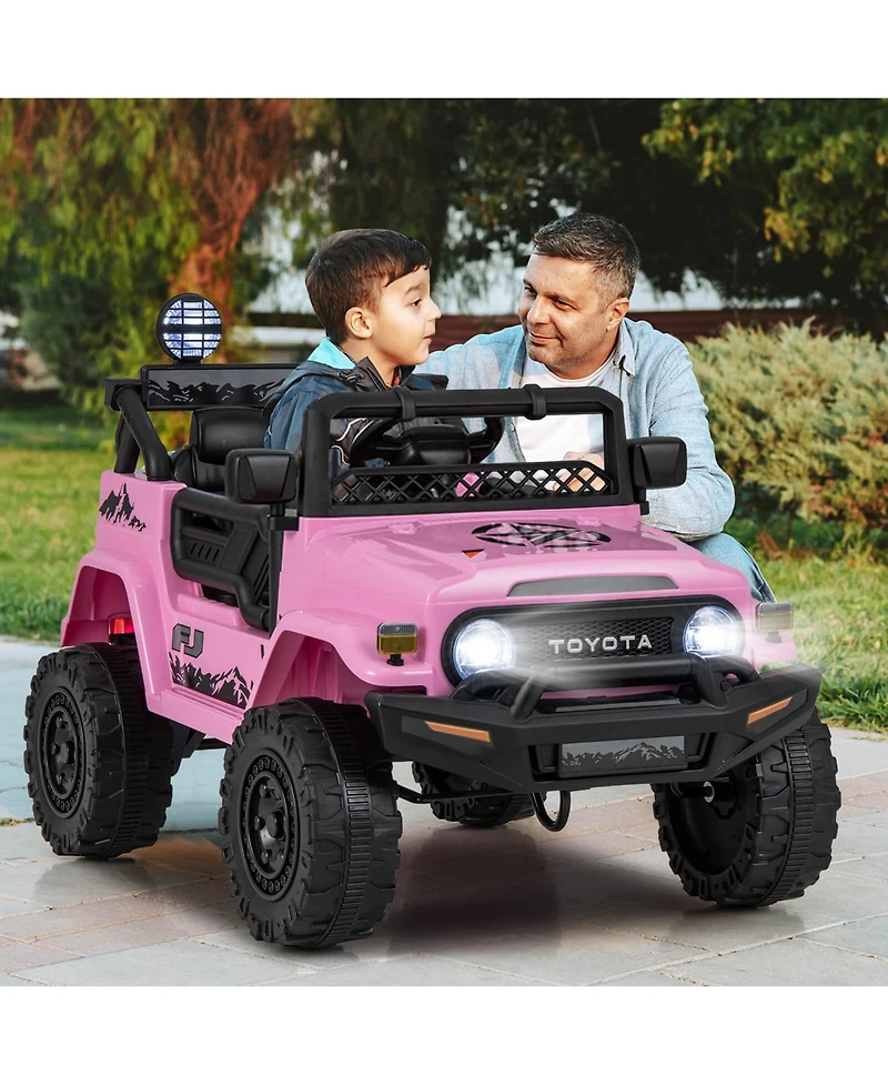 Gymax Licensed Toyota Fj Toddler Ride on Car 12V Battery Powered Kids Truck Camo