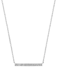 Effy Diamond Double Row Bar 16" Necklace (1/8 ct. t.w.) in Sterling Silver