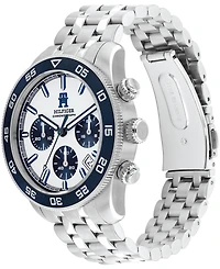 Tommy Hilfiger Men's Chronograph Silver-Tone Stainless Steel Bracelet Watch 41mm