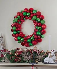 Northlight 3 - Finish Shatterproof Ball Christmas Wreath - 24 - Inch Unlit