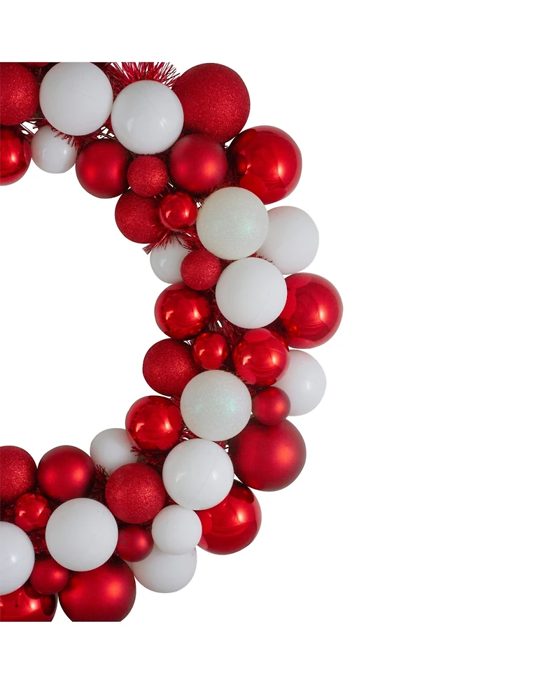 Northlight 3 - Finish Shatterproof Ball Christmas Wreath - 24 - Inch Unlit
